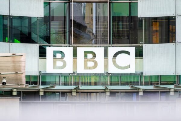 London, United Kingdom - May 26, 2025: The iconic BBC logo displayed prominently on a modern building. Picture: Taljat David / Shutterstock.com