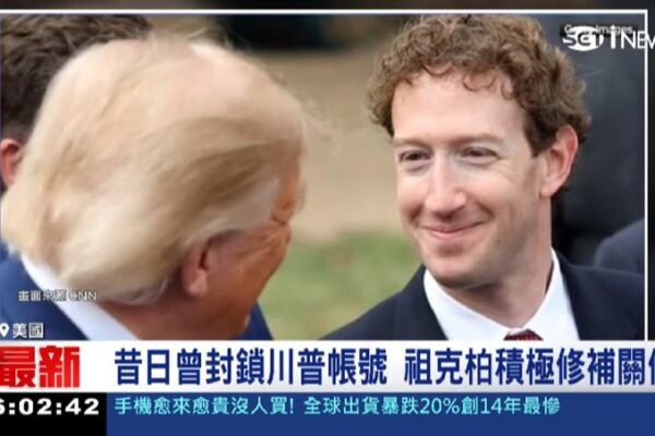 美國總統川普和Meta執行長佐克伯（圖／翻攝CNN）