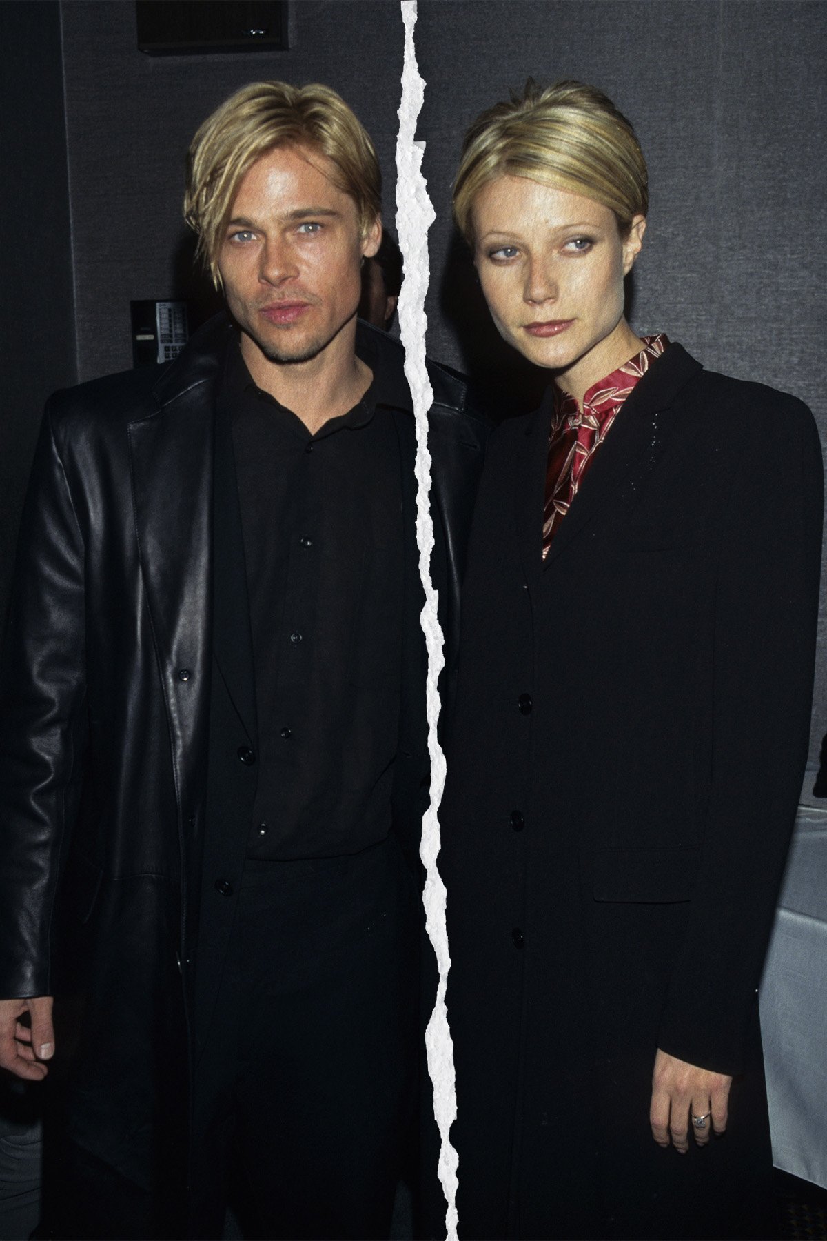 An image of Gwyneth Paltrow and Brad Pitt dressing alike.
