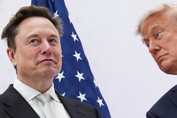 President Donald Trump, right, presents the National Medal of Science to Elon Musk at the U.S. Institute of Peace, Thursday, Oct. 8, 2026, in Washington. (AP Photo/Julia Demaree Nikhinson)