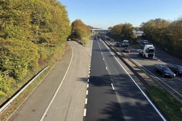 The section of the M2 by the Medway Services that was resurfaced. Picture: Megan Carr