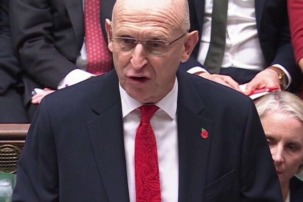 Chancellor John Healey in the House of Commons today