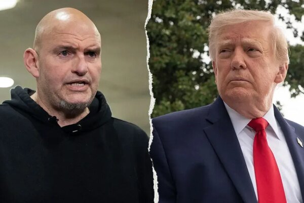 Democratic Sen. John Fetterman and President Donald Trump